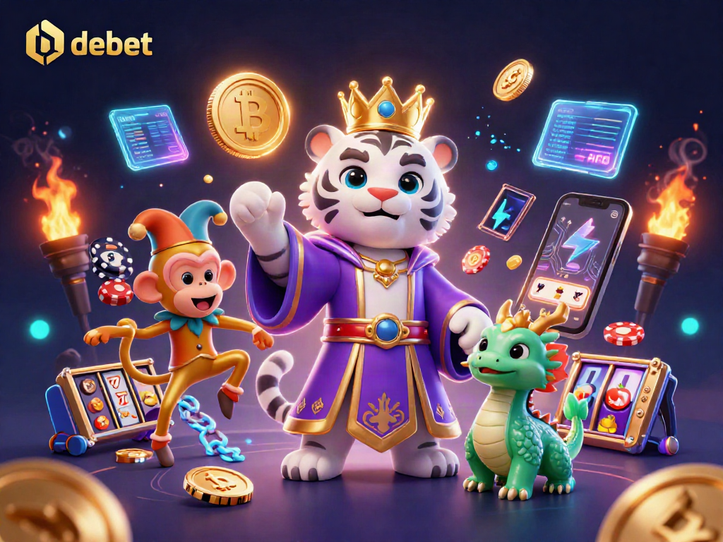 Engage in thrilling casino gameplay with debet at the heart of the action featuring vibrant characters and games.