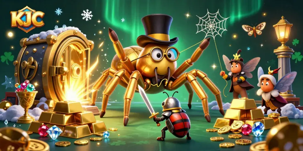 Engage with the KJC gaming world featuring lively characters and sparkling casino treasures.