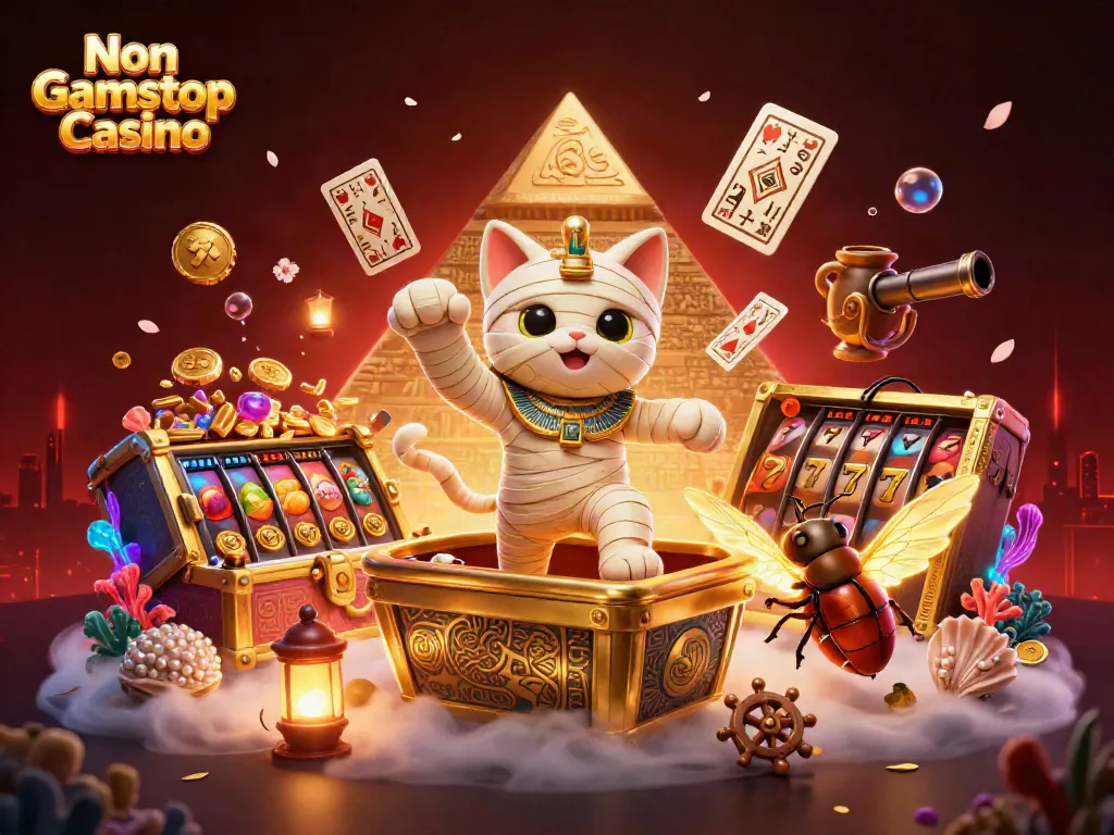Engage with exhilarating games at Non Gamstop Casino featuring a vibrant 3D illustration.