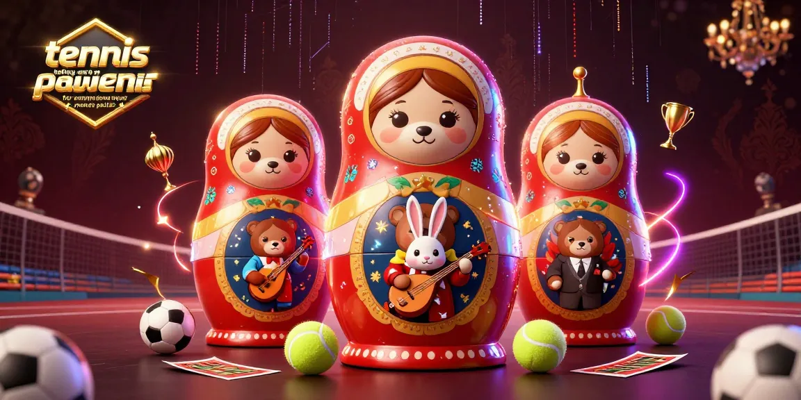 Tennis betting sites not on gamstop for experienced punters featuring a vibrant illustration of a Matryoshka bear and sports elements.