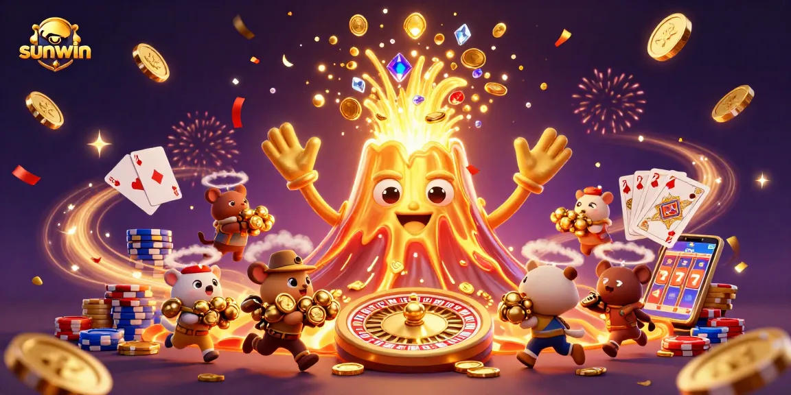 Win big with sunwin at a vibrant 3D casino scene filled with unique treasures!
